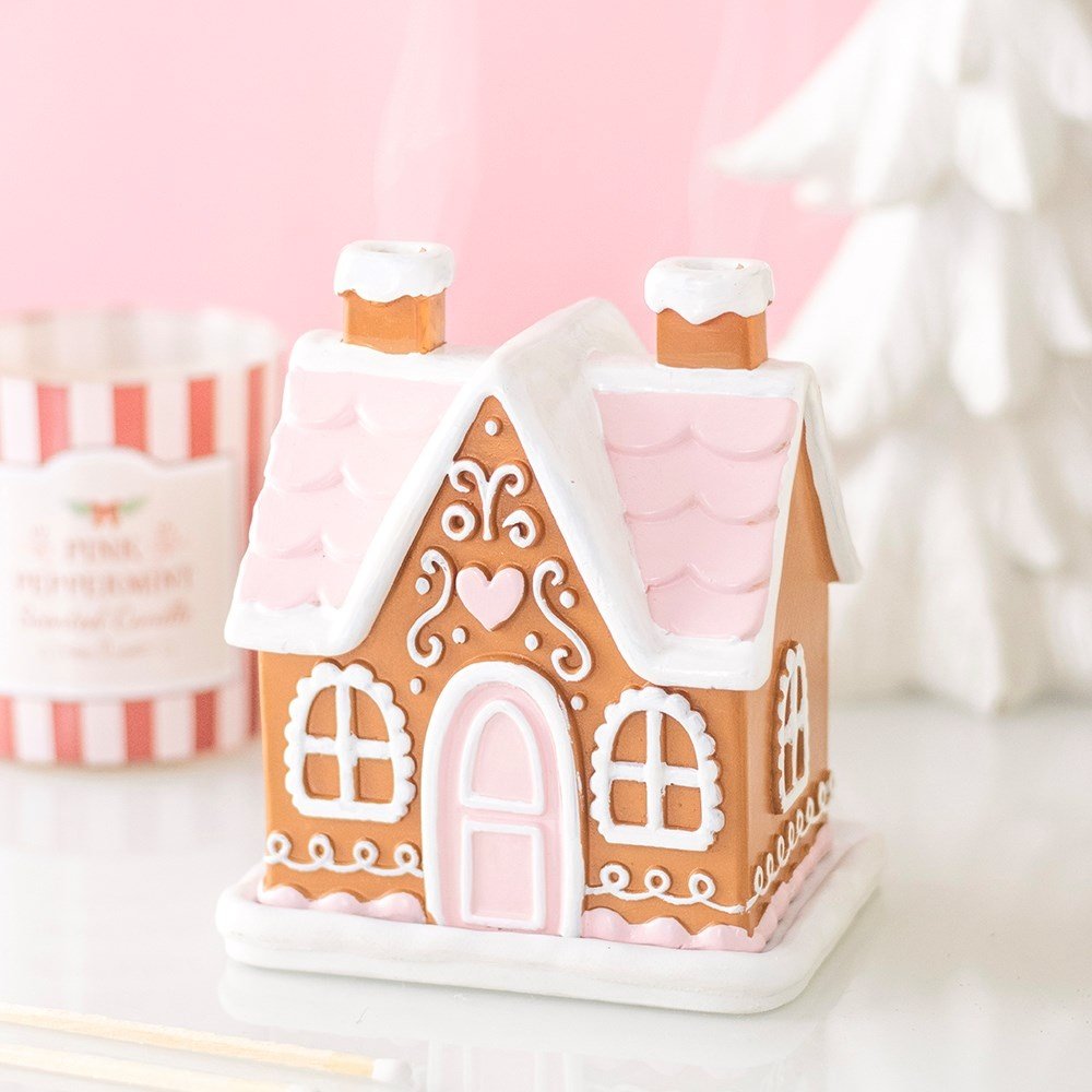 Something Different - Pink Gingerbread House Incense Cone Burner Incense burner - Multicolours